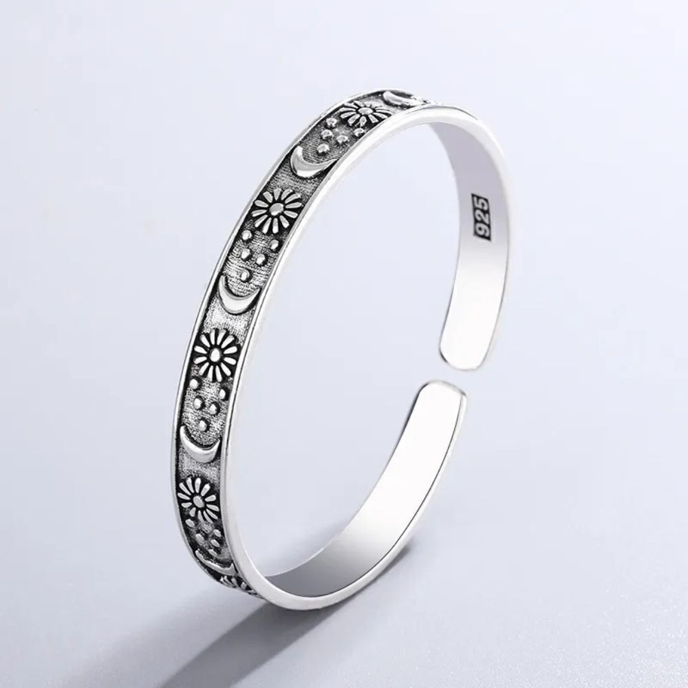 Moon Flower Women's Cuff Bracelet - Picture 5 of 5
